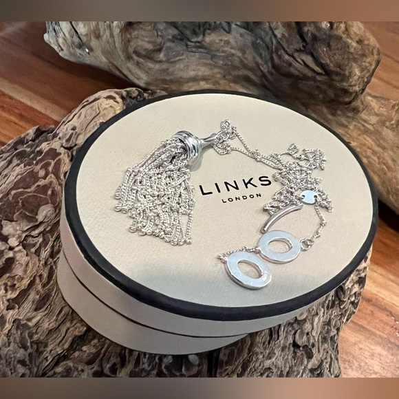 Authentic Links of London Necklace Tassel Chain Balls Bead Ball 18.5” Adjustable - Picture 4 of 16